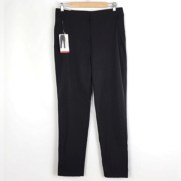 Lole Pants - LOLE Women's Black Lightweight Dress Pants Tapered Legs Zip Pockets Size 8